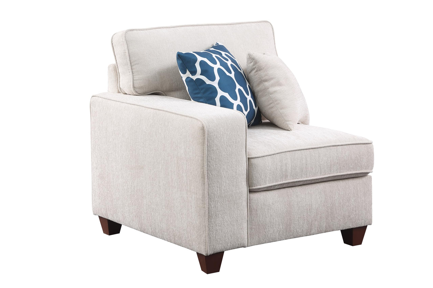 Ball & Cast 127" L-Shaped Sectional Couch with Movable Ottoman&6 Throw Pillow,7 Seat Chenille Upholstered Sofa W/2 Cup Holder,USB Port&Hidden Storage Box,DIY Combination,for Livingroom,Apartment,Beige