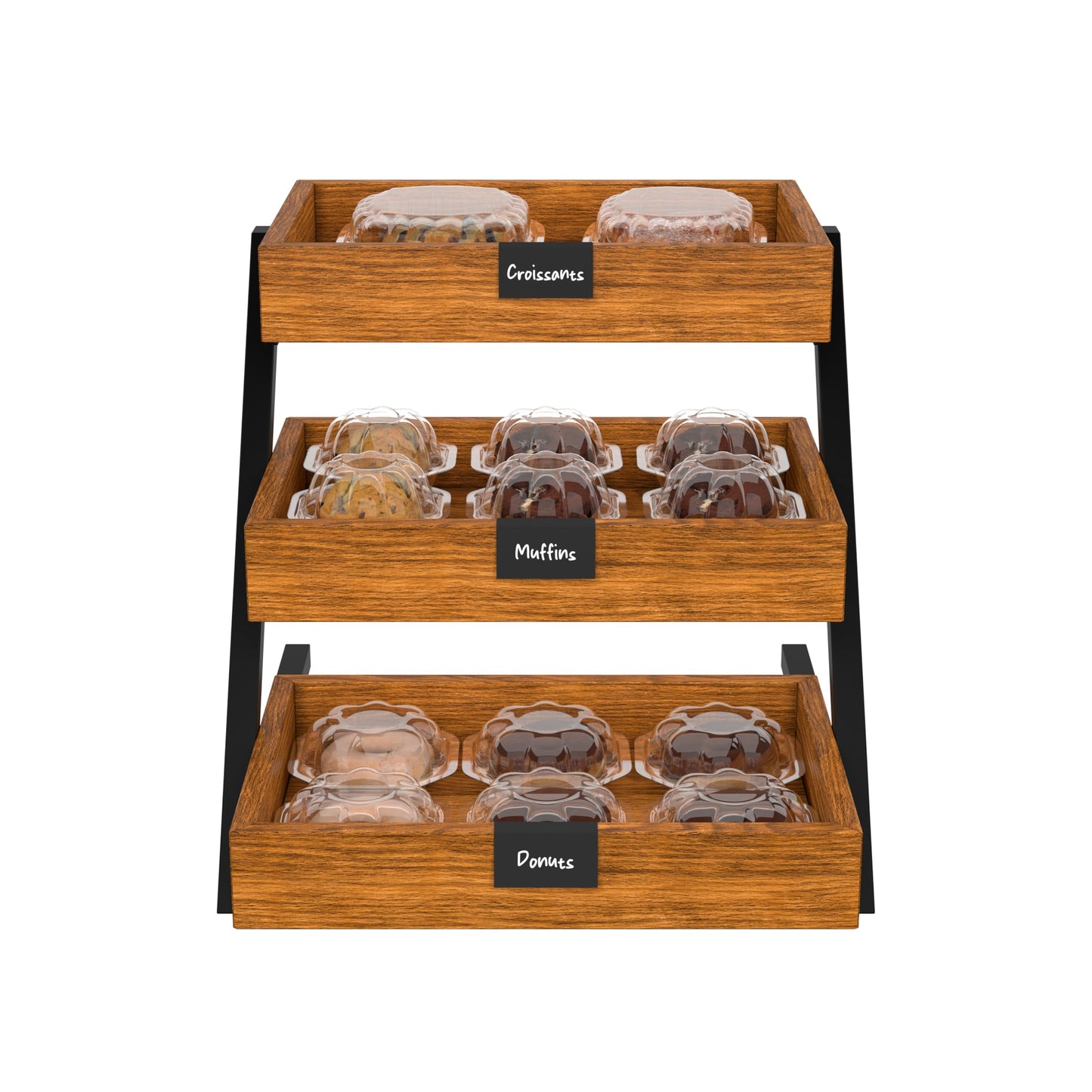 KoolMore 16.5 in. 3-Tier Wooden Bakery, Supermarket & Cafe Display Case