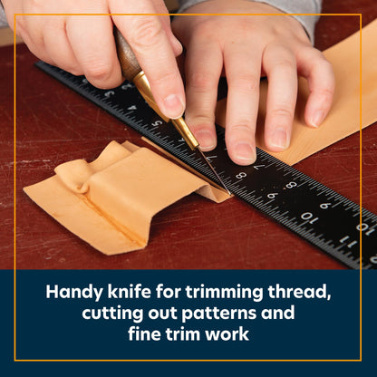 Weaver Leather Supply Craftsman Trimming Knife with Hardwood Handle, Precise Leather Cutting Knife, Utility Tools for Detailed Leathercraft Projects
