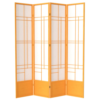 Red Lantern 7 ft. Tall Eudes Shoji Screen - Honey - 4 Panels