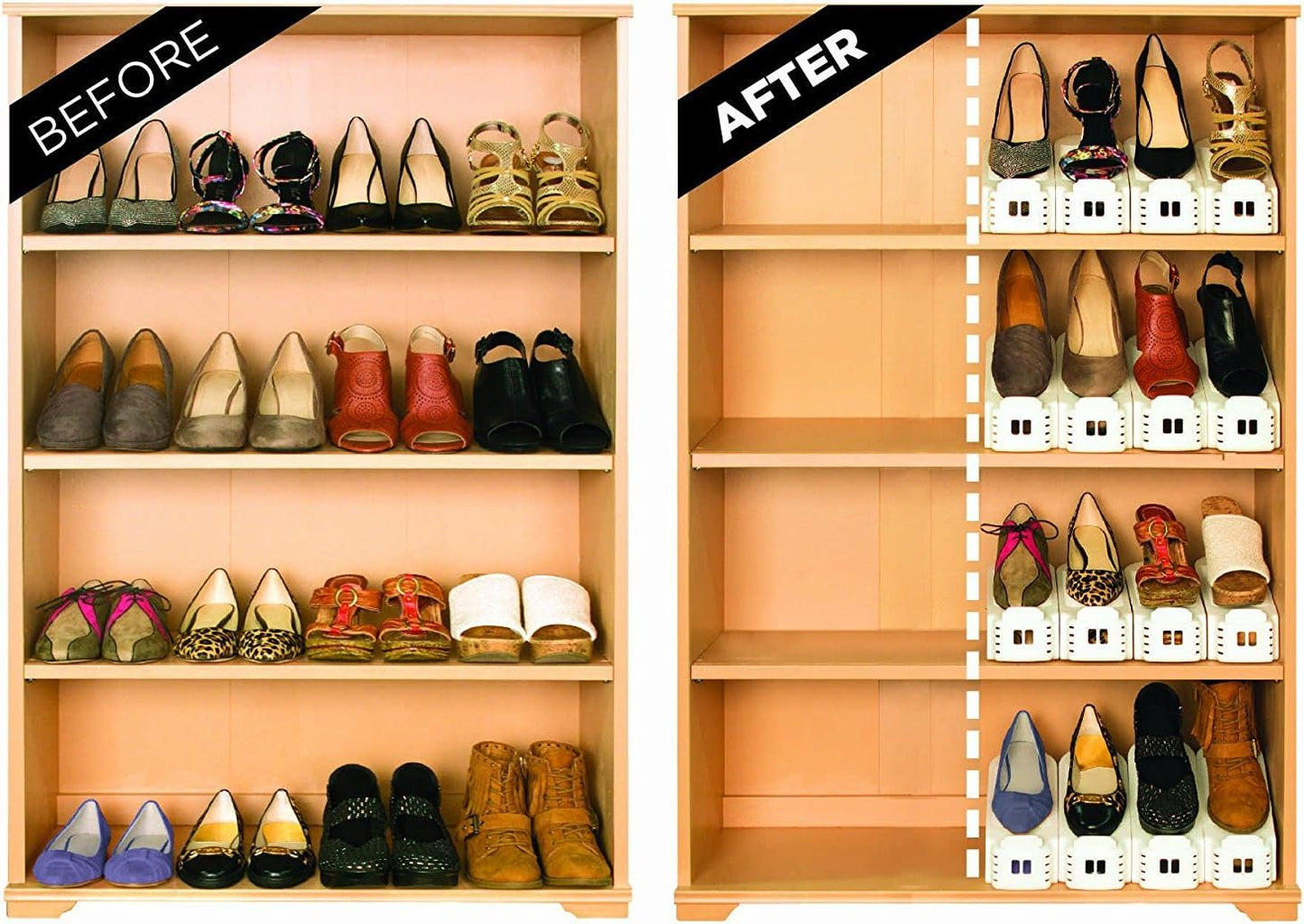 Shoe Slotz 6-Pack Ivory - Space-Saving Shoe Storage Solution