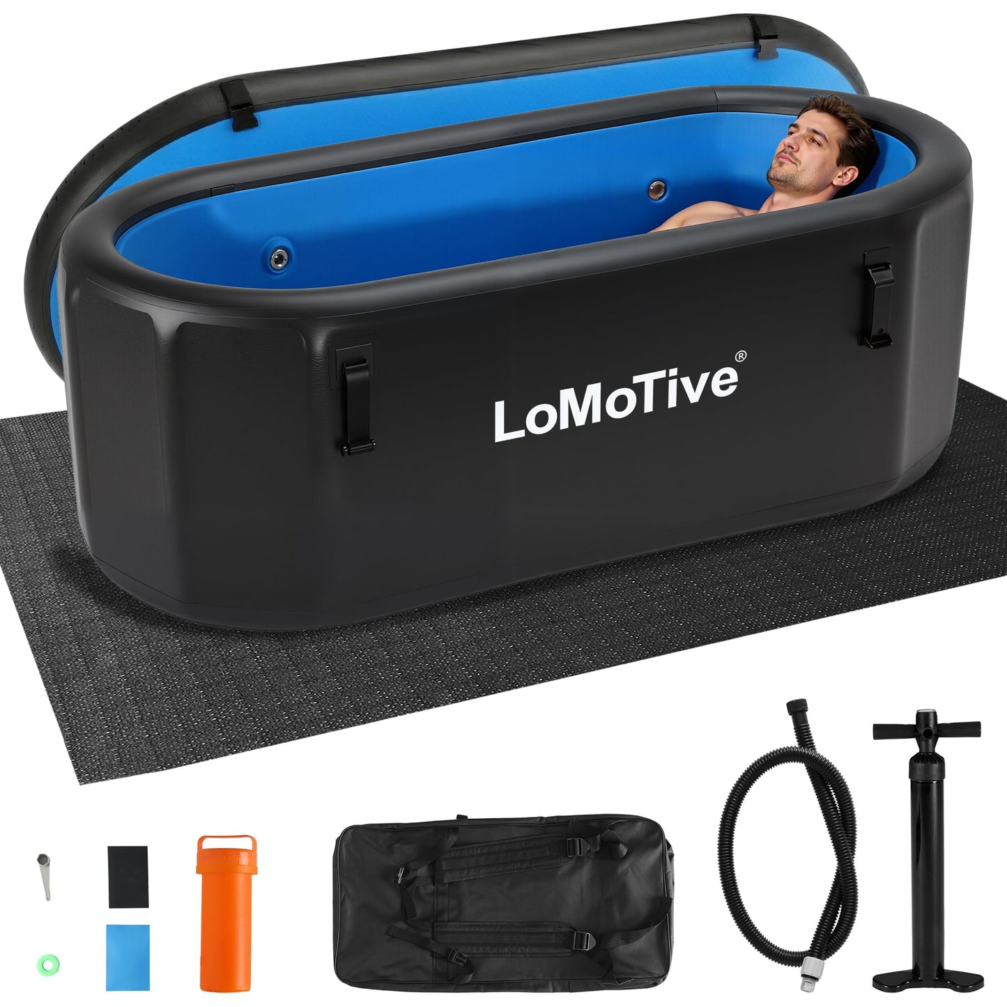 Cold Plunge Tub for Ice Bath and Recovery, 67” Inflatable Ice Bath Tub with Lid, 10cm Thick Insulated Portable Ice Tub for Athletes, Home & Outdoor Cold Therapy, 225 Gallon Large Ice Bath