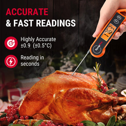 ThermoPro Digital Instant Read Meat Thermometer for Grilling Waterproof Kitchen Cooking Food Thermometer with Ambidextrous Backlit for BBQ Grill Smoker Oil Fry Candy Thermometer