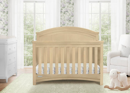 Simmons Kids SlumberTime Emma 4-in-1 Convertible Baby Crib N More - Greenguard Gold Certified, Natural Sandstone
