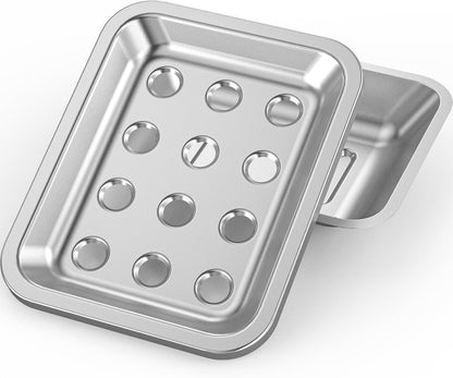 Countertops Stainless Steel Soap Dish, Large Double-Layer Draining Soap Holder, Metal Soap Dish for Bathroom, Shower