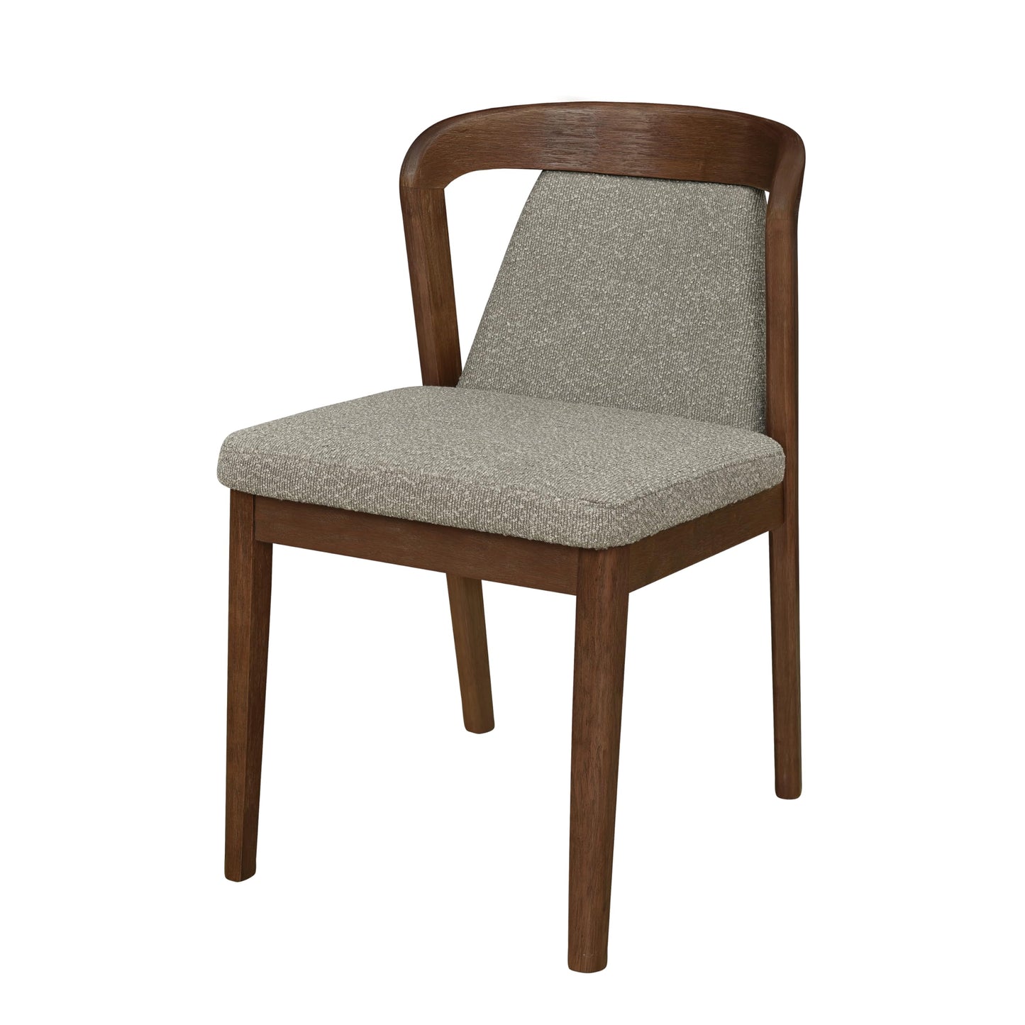 Christopher Knight Home Falei Boucle Upholstered Dining Chair Set of 2, Curved Backrest Kitchen Side Chair, Wooden Armless Dining Room Chair, Extra Seat for Living Room, Walnut+Light Brown