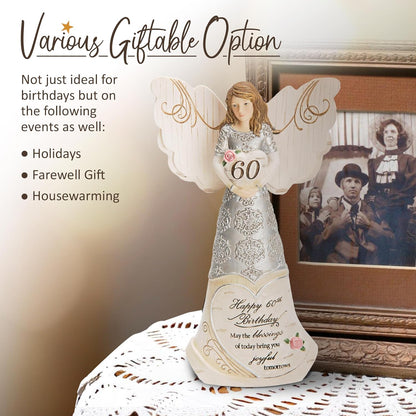 Pavilion Elements Angels Figurine - Guardian Angel Display for 60th Birthday - 6" Collectible Decor