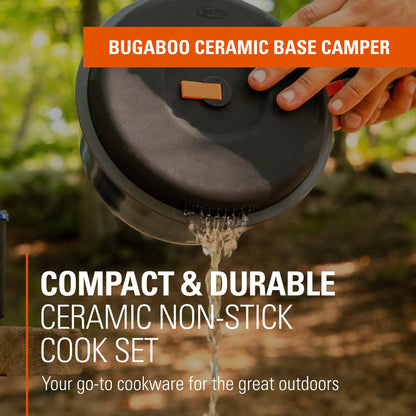 GSI Outdoors Bugaboo Base Camper Small, High-Efficiency Cookset – Ceramic Non-Stick Coated, Includes 2L & 1.5L Pots, 8" Fry Pan, Accessories