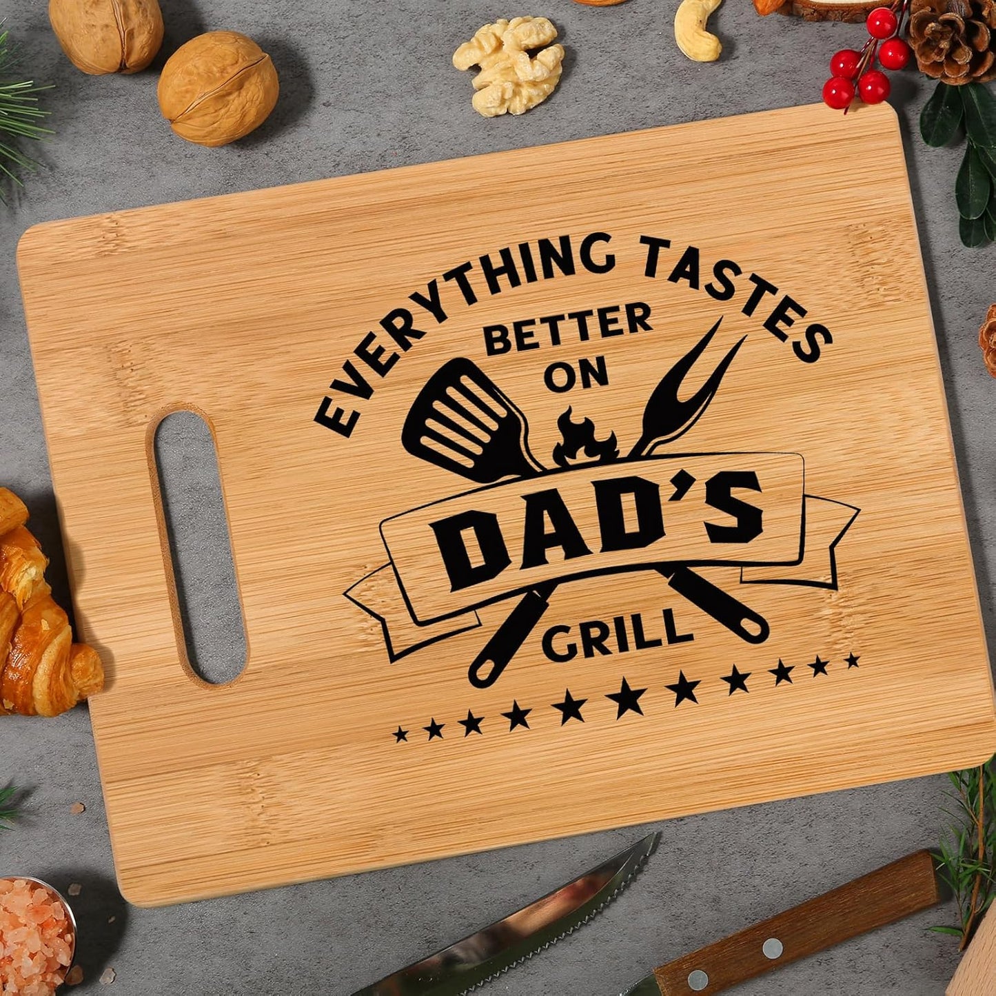 Unique Bamboo Cutting Board Gift for Dad, Best Birthday Gift, Cool Christmas, Father's Day Gift