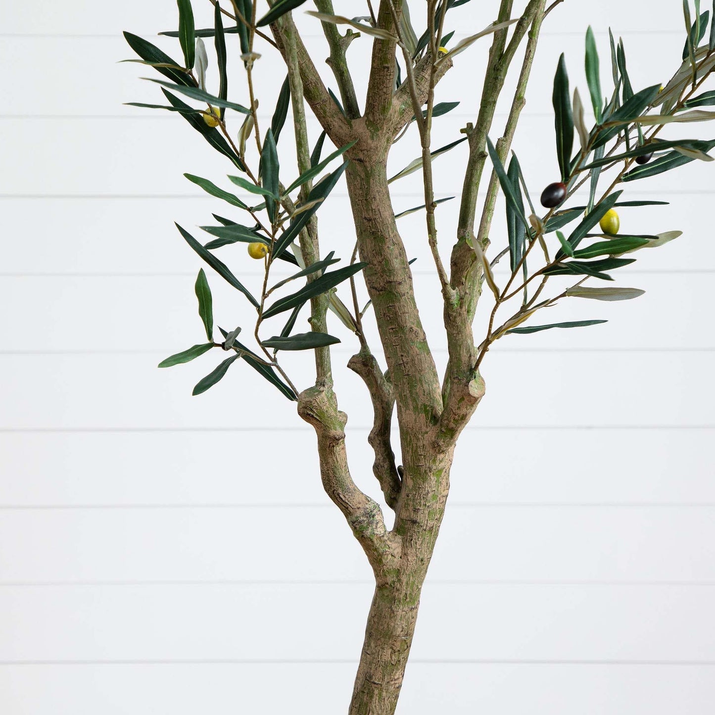 Nearly Natural Greco Olive Tree Artificial Indoor 7FT Tall Designer Ultra Realistic Thick Trunk Faux Olive Tree for Home and Office Decor, Fake Olive Tree with Olive Tree Branches and Lifelike Fruits