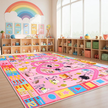5x7, Washable Kids Play Rug Non-Slip Educational Animal & Season Shape Carpet for Nursery Bedroom Classroom, Ultra-Soft