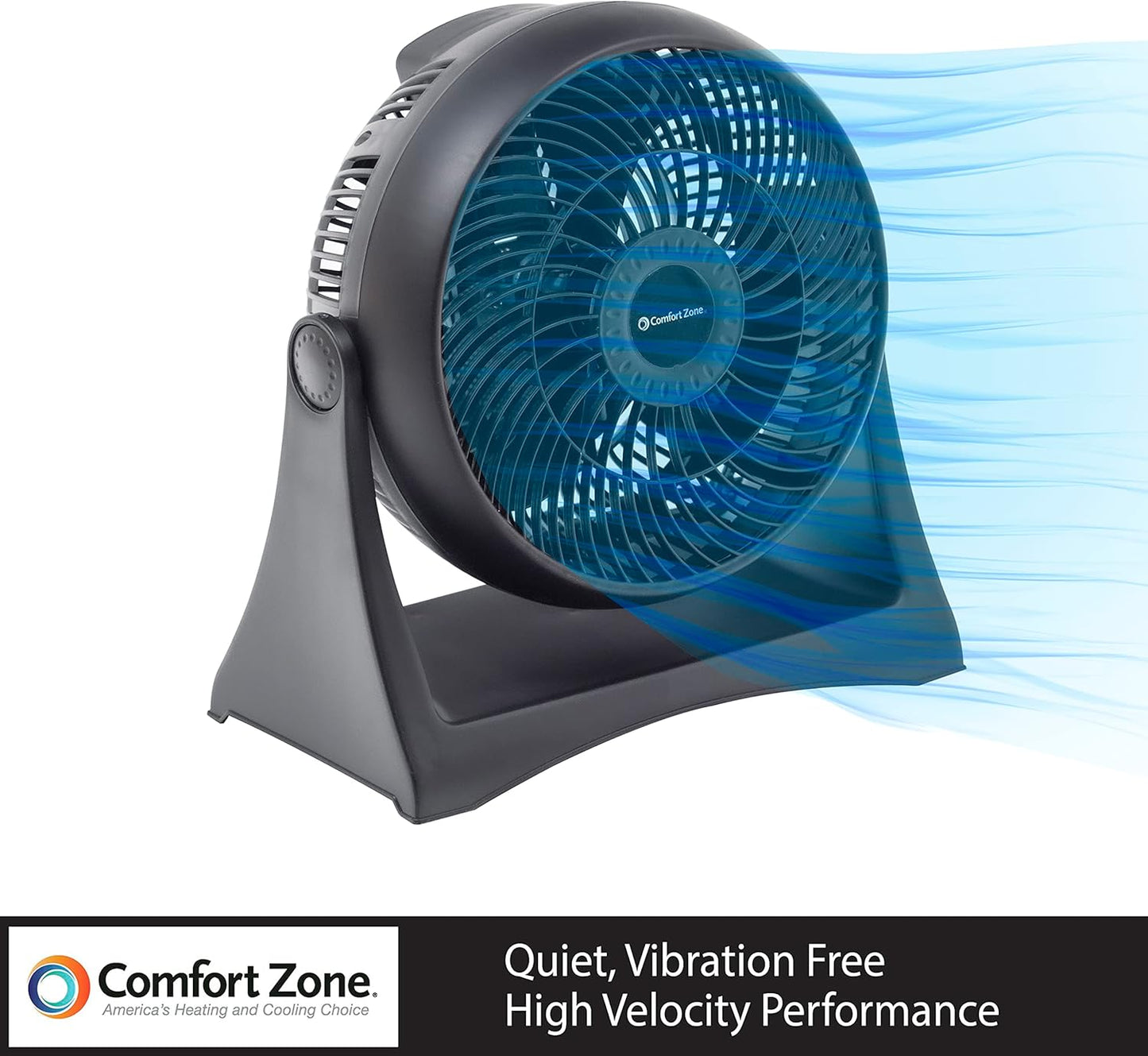 Comfort Zone Table Fan, 8 inch, 3 Speed, Electric, Wall Mountable, Adjustable Tilt, CZHV8T