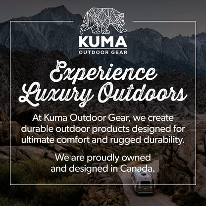 Kuma Outdoor Gear Kozy Bear Chair with Carry Bag, Ultimate Portable Luxury Outdoor Double Camping Chair for Glamping, Sports & Outdoor Adventures (Heather Grey/Black)