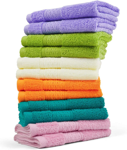 12 Pack 100% 13 13 Inches Cleanbear Face Cloths Washcloths Cotton Wash Cloth for Face - Large Bath Washcloths by