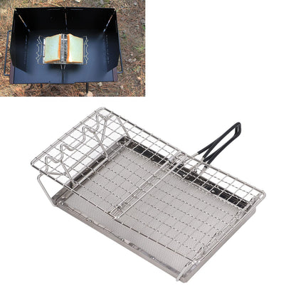 Topyond Portable Stainless Steel Camping Stove Toaster, Folding Outdoor Toaster Rack Holder Stable Structure with Handle for BBQ Camping Picnic