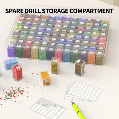 VANSUNS Newly Upgraded Transparent Large Capacity Diamond Painting Storage Containers,96 Grid Craft Organizers and Storage, Suitable for Nail Art, Necklaces, Bead Storage Containers