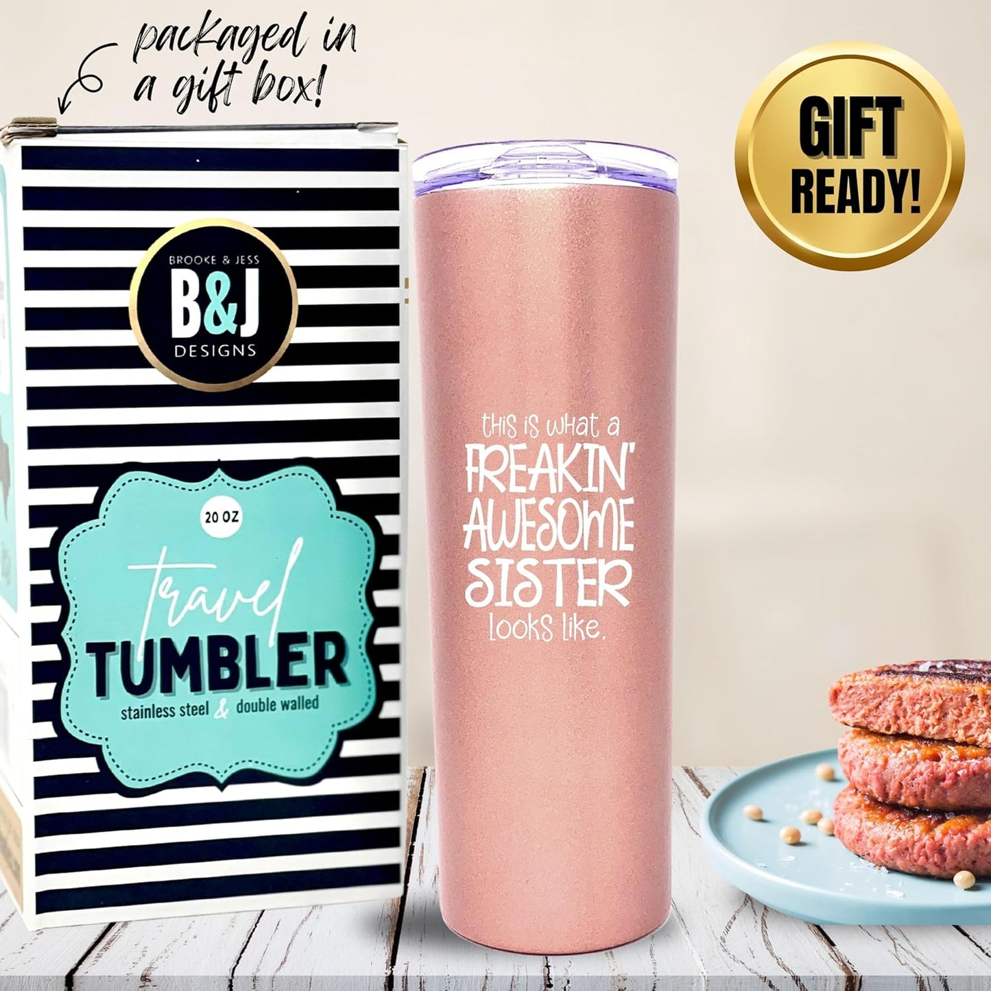 Funny Sister Gifts - Awesome Sister Coffee Mug, Great Travel Cup Gifts for Sisters from Little Sister, Big Brother,