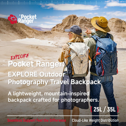 VSGO Pocket Ranger Expandable 25-33L Photography & Outdoor Backpack – Lightweight Camera Bag for Hiking, Mountaineering, Travel