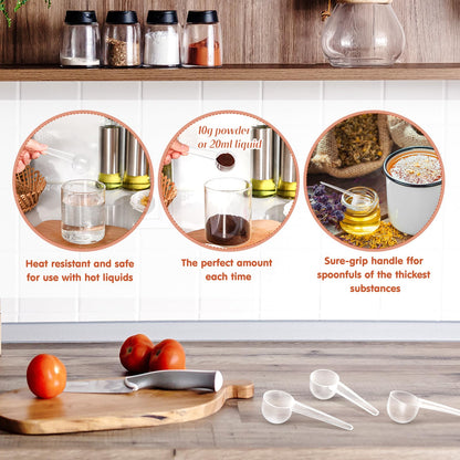 Meanplan 80 Pack Plastic Scoop Tablespoon Measuring Spoons (20 mL | 20 cc | 1.33 Tablespoon | 4 Tsp) Coffee Scoops Teaspoon for Measuring Coffee Grains Spices Protein Pet Food (Transparent)