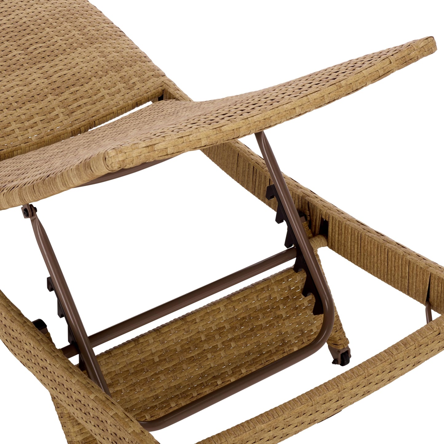 SAFAVIEH Outdoor Patio Furniture Collection – Alex Natural & Taupe Quick Dry Foam Lounger, Adjustable Outdoor Chaise, Modern Curved Design (PAT7545A)