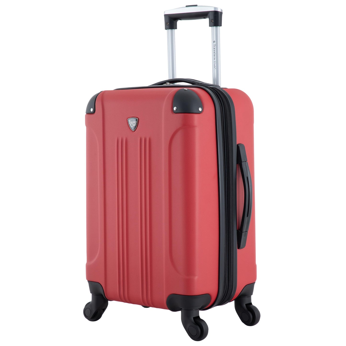 Travelers Club Chicago Hardside Expandable Spinner Luggage, Red, 5 Piece Set
