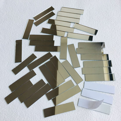 NUO RUI Adhesive Rectangular 1/2" x 2" Mirror Mosaic Tile 100 Pcs