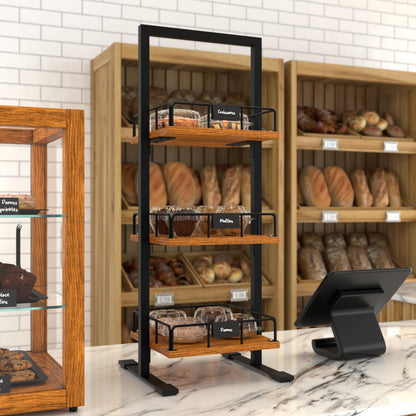 KoolMore 12 in. 3-Tier Wooden Bakery, Supermarket & Cafe Display Case