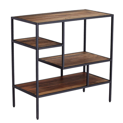 SEI Furniture - Mathry Reclaimed Wood Shelf - Natural - Reclaimed Wood & Iron Metal - Rustic Design - Ideal for Home Offices, Living Rooms, Dens, 31.5" W x 15.75" D x 31.5" H (HZ1058238)