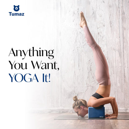 Tumaz Non-Slip Yoga Blocks 2-Pack - High Density/Lightweight EVA Foam & Natural Cork for Stability, Premium Set with E-Book Included