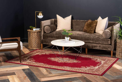 Unique Loom Reza Collection Traditional Persian Style Area Rug, 9 ft 10 in x 13 ft, Burgundy/Ivory