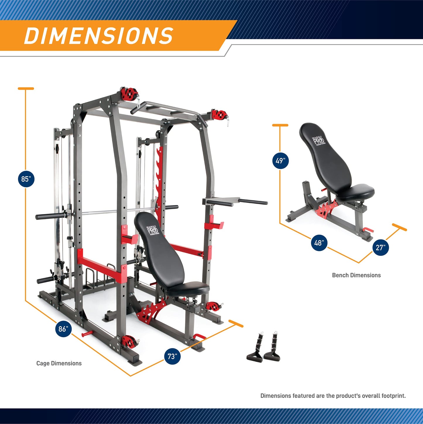 Marcy Smith Machine Home Gym System SM-4903, All-in-One Strength Training Cage with Weight Bench, Pulley, Squat Rack & Workout Stations for Full Body Workouts