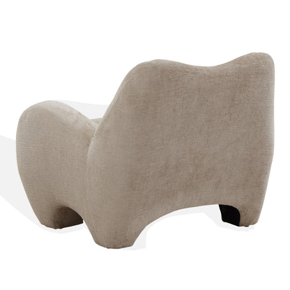 SAFAVIEH Couture Collection - Randal Light Brown Chenille Accent Chair, Modern Sculptural Lounge Seating, Fully Assembled (SFV4878A)