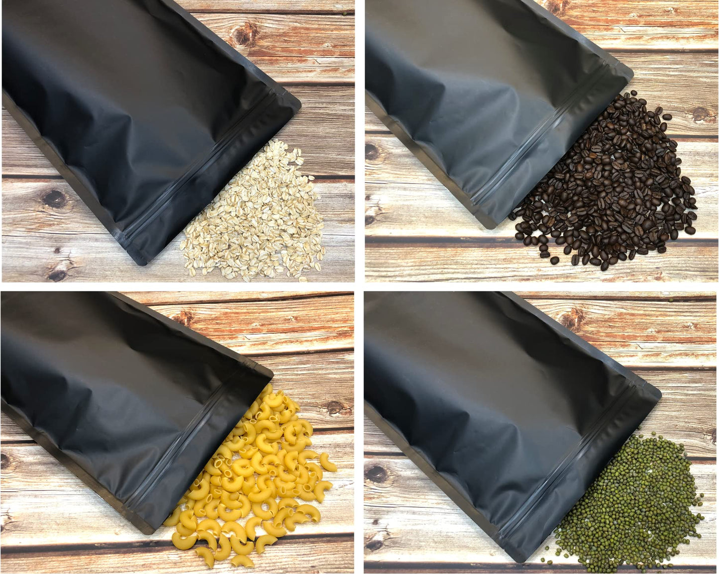 Chamigon 50 Pack 1 Gallon Matte Black Stand Up Food Storage Bags – 5 Mil 10x14 Inches Resealable Food Storage Zipper Pouch Bag, Large Heat Sealable Plastic Foil Packaging Pouches