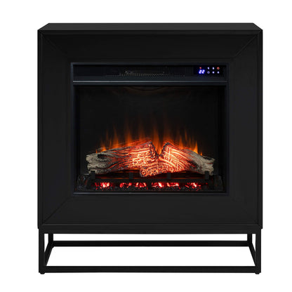 SEI Furniture - Holly & Martin Frescan Contemporary Touch Screen Electric Fireplace - Modern Design, Black Glass and Wood - Ideal for Living Room, Bedroom (FR1063059)