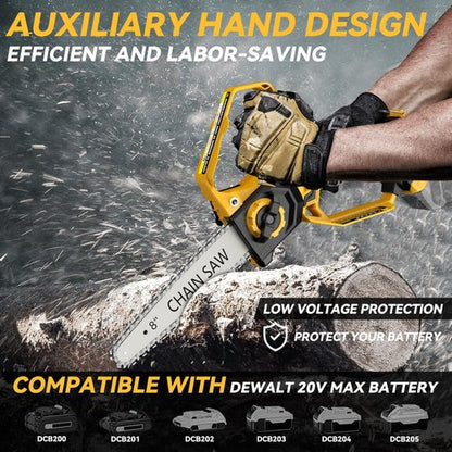 Dewalt Mini Chainsaw - 8-Inch & 6-Inch Cordless Electric Chainsaw with Brushless Motor & Auto-Oiler