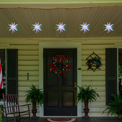 9.85'' 3D Smart Christmas Star Tree Topper Lighted Plug in, Outdoor Foldable Lightweight Moravian Star Tree Topper