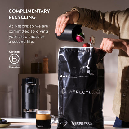 Nespresso Vertuo Pop+ Deluxe Coffee and Espresso Maker by Breville with Milk Frother, Matte Black Gold