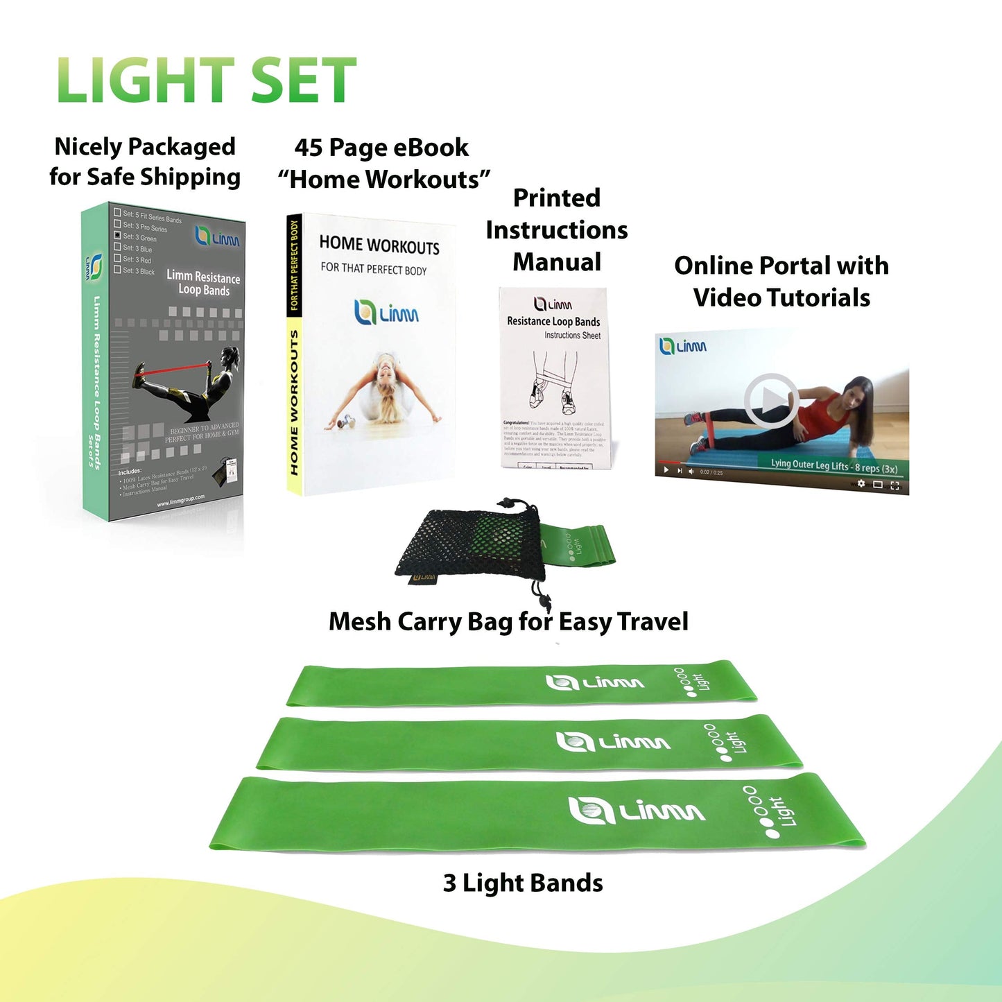 Fittest Pro by Limm Resistance Bands for Legs and Butt, Fabric Exercise Loop Bands Yoga, Pilates, Rehab, Fitness and Home Workout, Strength Bands for Booty