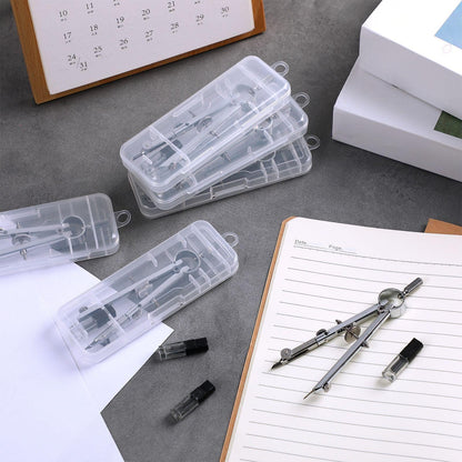 Zonon 12 Pcs Compass for Geometry Compass Bulk for Classroom Math Students Protractor for Art Compass Precision Tool with Pencil Back to School Supply for Office Art Drafting Drawing Wood Working
