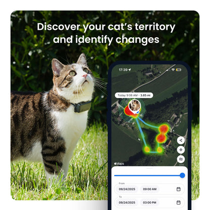 Tractive Smart Cat GPS Tracker with Free 6 Month Subscription | Real-Time Location & Wellness Monitoring for Cats 6.5 lbs+ | Territory & Location History | Up to 5-Day Battery (Brown)