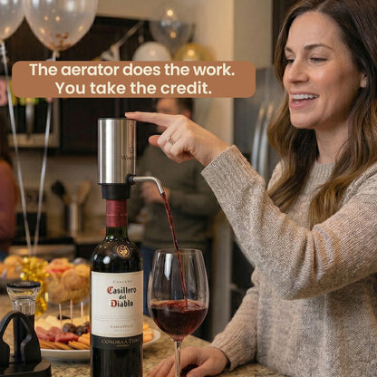 Electric Wine Aerator & Opener Set with Accessories, Rechargeable Automatic Corkscrew, Aerator, Dispenser, Foil Cutter Tool, Stopper, Wine Lovers Gift for Housewarming, Birthday, Registry, Anniversary