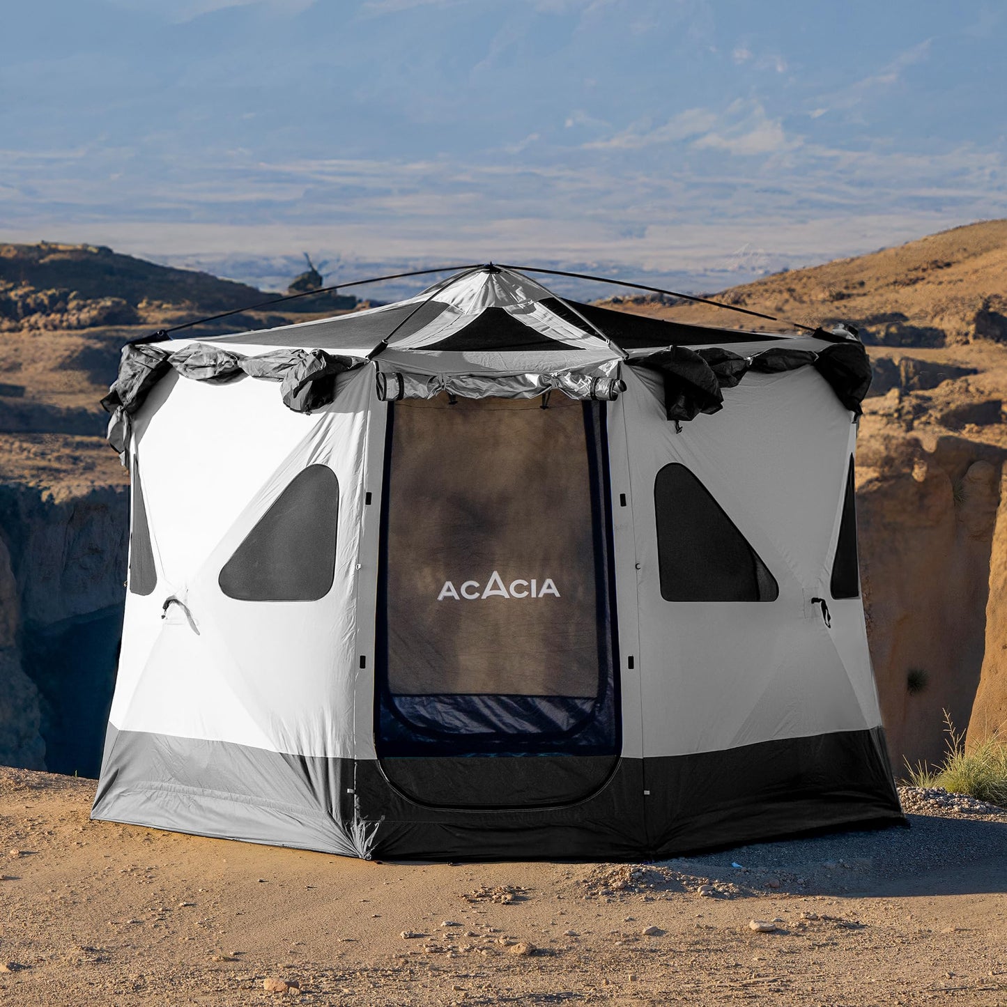 Space Acacia Lite Camping Tent | 4-8 Person Pop Up Tents for Camping | Lightweight & Durable Beach Tent | Level 7 Wind Resistance, UPF 50+ | Quick Setup for Camping & Backyard, Moonstone