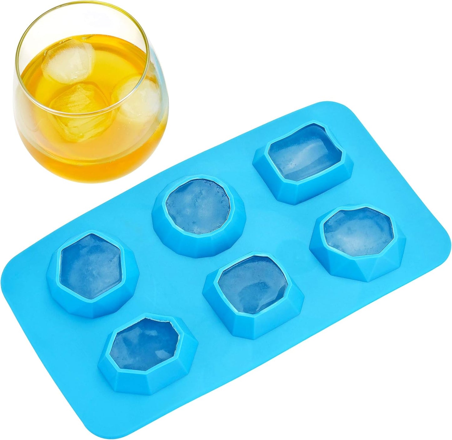 Fairly Odd Novelties Jewels Diamond Gem Ice Cube Tray Mold, Blue Rubber, Flexible Shape, One Size