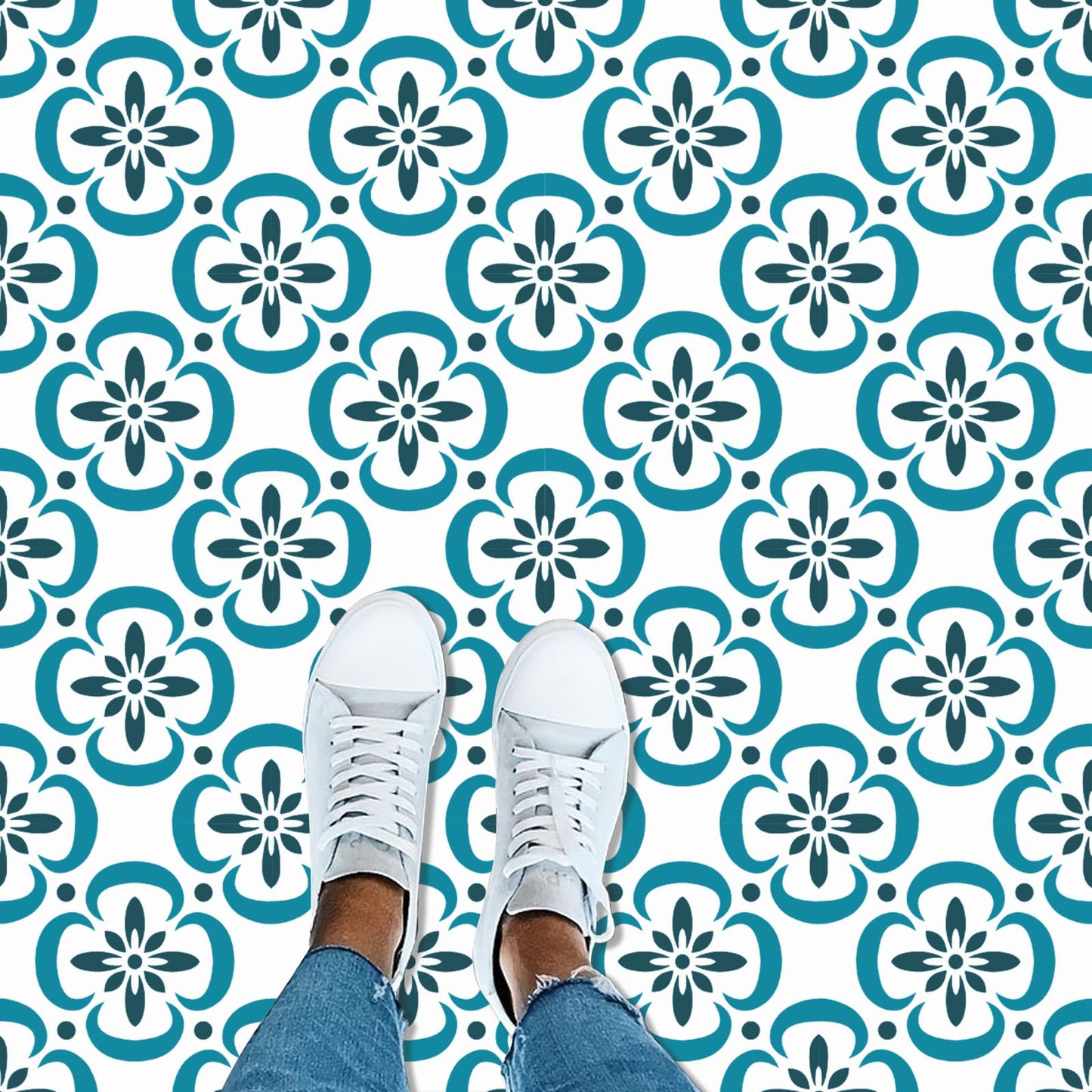 16PCS Floor Tile Stencils Set - 8 x 8 Inch Reusable Mexican Talavera & Spanish & Mandala Stencils for Painting on Floors, Tile, Concrete Patio, Wall, Furniture, Vase, Porch