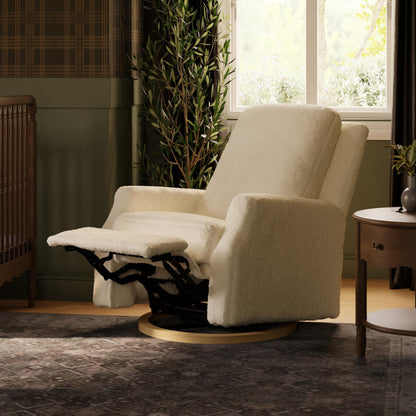 Namesake Crewe Glider Recliner Nursery Chair - GREENGUARD Gold & Certi-PUR US Certified Rocker Recliner - Glider Rocking Chair for Nursery & Living Room - Electronic, 270° Swivel, Ivory Boucle