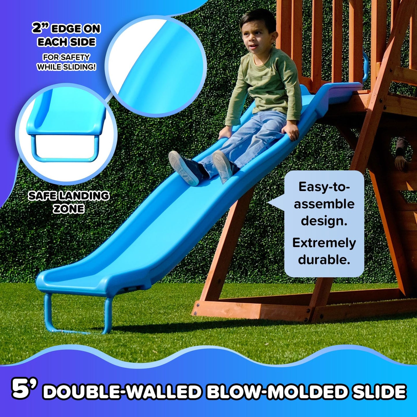 Sportspower Outdoor Grand Teton Cedar Wooden Swing Playset: 2 Swings, Fort, Sandbox, Ladder, 6ft Slide & Ground Anchor Kit