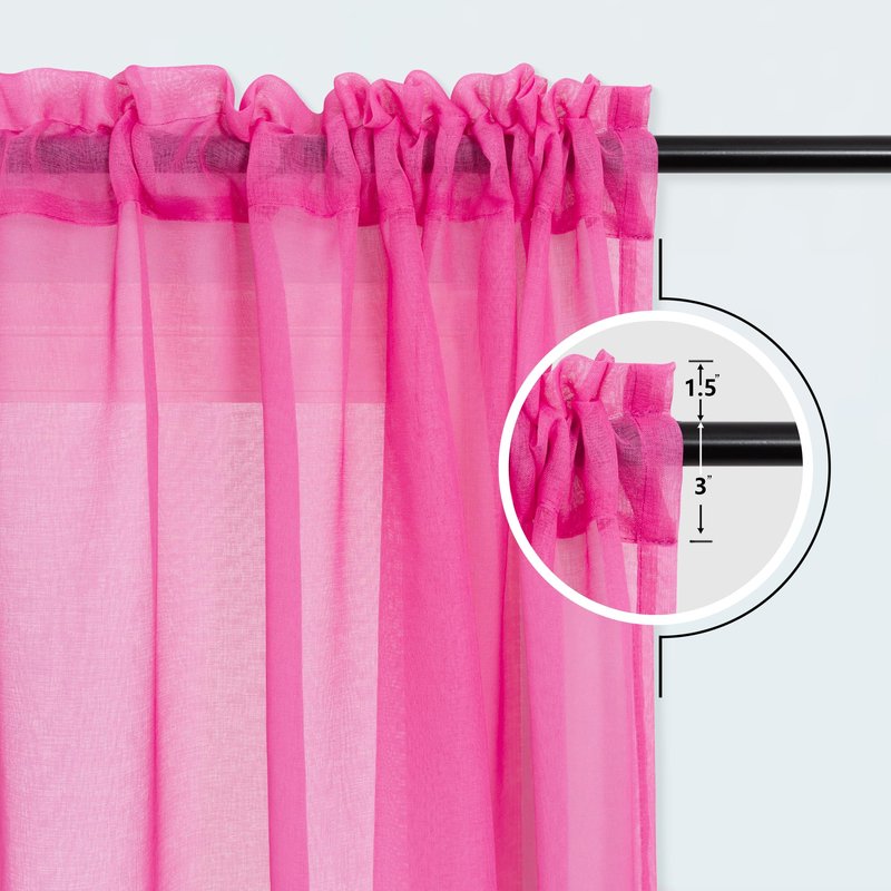 Sheer Curtains for Little Girls Bedroom, Kawaii Cute Preppy Teen Toddler Ombre Rainbow Curtains for Nursery Kids Room Decor Aesthetic, Wide 52 x 84 Inches Long 2 Panels Set, Pink and Purple Lilac