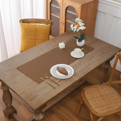 Gernaice 36" 13" Solid Color Table Runner, Rustic Cotton Linen Farmhouse Table Runners for Dresser End Coffee Table