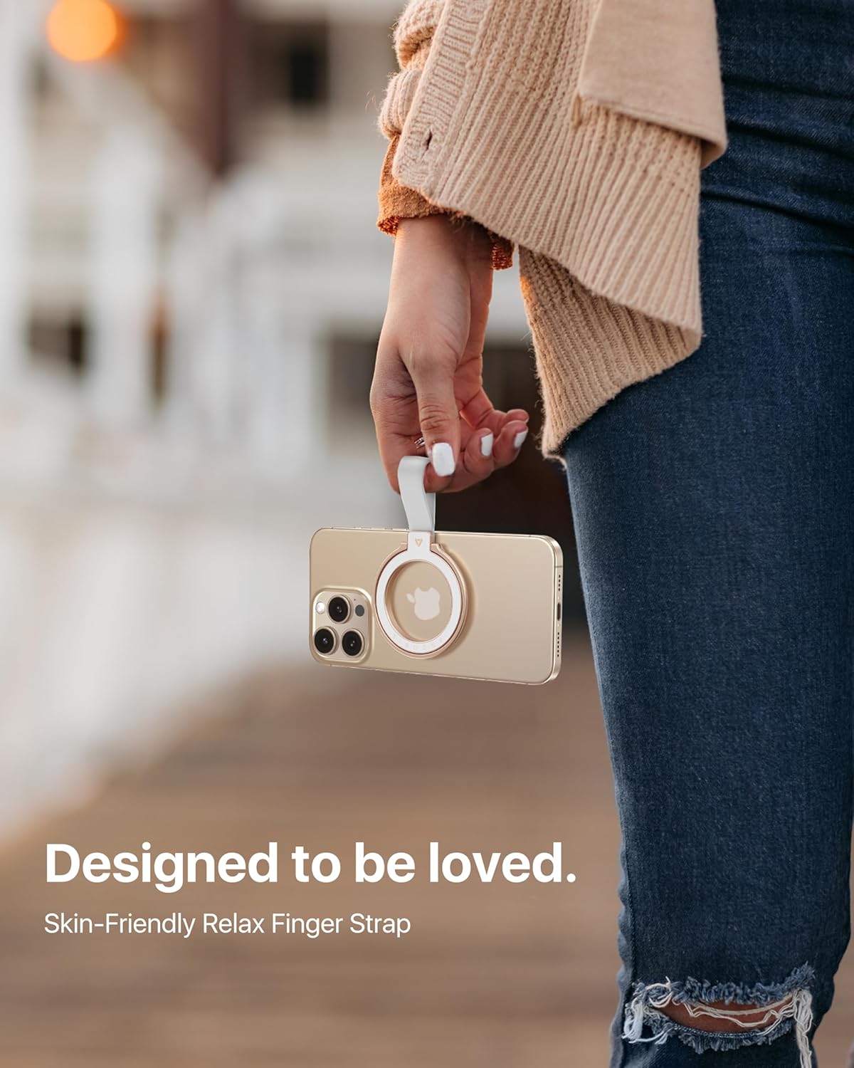 andobil [2025 Unrivaled Stability] Magnetic Phone Grip Holder for MagSafe Ring Stand Holder Kickstand Compatible with MagSafe Accessories for iPhone 17 Air 16 Pro Max Plus 15/14/13/12&Android,Rosegold