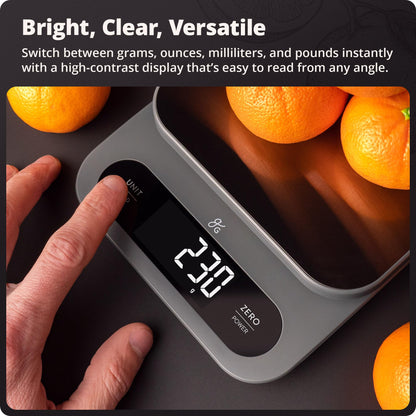 Greater Goods Digital Food Scale for Kitchen & Baking, 10kg/22lb High-Capacity Weight Scale with 1g Precision, Stainless Steel Platform, Hi-Def LCD, Ideal for Bread, Sourdough & Bulk Cooking